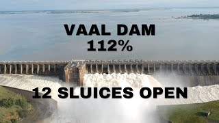 Vaaldam 18 February 2023 12 Sluice Gates Open [upl. by Zoi]