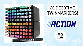 NIEUWE 60 DécoTime TwinMarkers van de Action  ColourCard Invullen [upl. by Genovera]