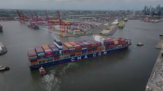 CMA CGM Volga Breaks Record as Largest Vessel to Call at Patrick Terminals  Melbourne [upl. by Brinson]