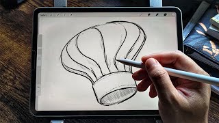 How to draw Toque chef hat  Easy Drawing Tutorial [upl. by Ntsuj117]