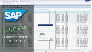 SAP GUI Scripting  Extract SAP report data to Excel [upl. by Neerahs]