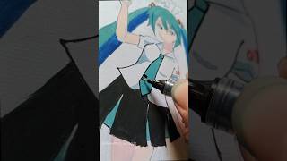 Drawing hatsune miku with pokemon ball ✨hatsunemikupokemonartshorts [upl. by Anairuy]