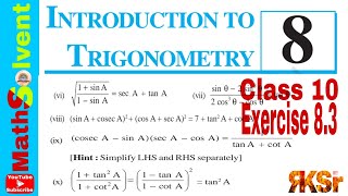 Exercise 83 class 10 Q4 vi to x  Introduction to Trigonometry class 10  By RK Sir [upl. by Enilorac]