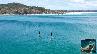 Longest Waves Ever Hydrofoil Wategoes To The Pass Byron Bay [upl. by Wedurn654]