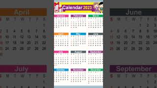 Calendar 2023  New year 2023🎉  new year date newyearcalendar2023 [upl. by Airoled643]