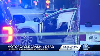 One dead in motorcycle crash on Milwaukees east side [upl. by Gilman]