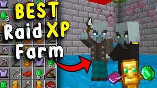 The BEST RAID XP Farm in Minecraft Bedrock 121 [upl. by Dnomayd]