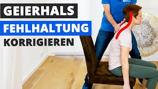 4 SEHR effektive Übungen gegen Geierhals ✅ amp Nackenschmerzen ⚡️ für zuhause [upl. by Gertrude]