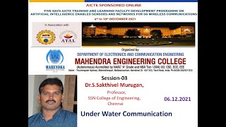 AICTE ATAL FDP Session 3  Under Water Communication [upl. by Gonagle]