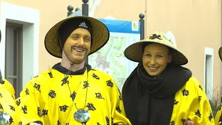 Hundreds of Bavarians dress up as quotChinesequot to celebrate Carnival in Germany  AFP [upl. by Elnar]