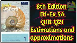 Q18Q21  Ex5A  D18th edition  Chap 5  Estimation and Approximation  In Urdu [upl. by Hinda321]