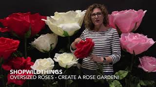 ShopWildThings Oversized Lifesized Roses for Event Party Props [upl. by Bratton623]