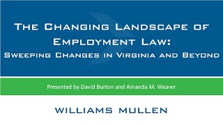 CLE Institute 2021 The Changing Landscape of Employment Law [upl. by Airtemak]