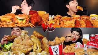 KFC HOT SPICY FOOD ASMR MUKBANG KFC BURGERS 🍔 CHICKEN 🍗 FRENCH FRIES 🍟 EATING [upl. by Aisset]