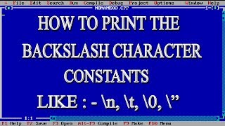 How to print the backslash character constant in programming in c [upl. by Marduk]