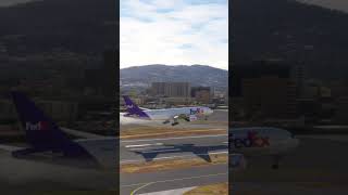 Emergency Landing FedEx Air Boeing 777 at La Aurora Airport shorts [upl. by Ohs]