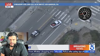 LAPD pursues fleeing driver in Southern California [upl. by Ahsitam]