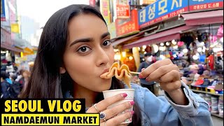 SEOUL VLOG Local Korean Street food at the famous Namdaemun Market  Sakshma Srivastav [upl. by Notserc]