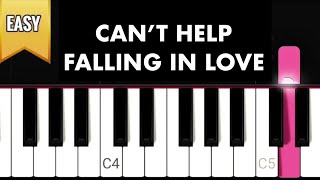 Cant Help Falling In Love  Tutorial Piano Easy [upl. by Ranilopa]