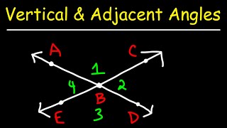 Vertical Angles and Adjacent Angles  Geometry [upl. by Sew]