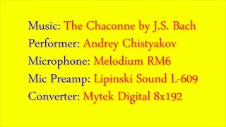 Andrey Chistyakov The Chaconne BWV 1004 by JS Bach Melodium RM6 [upl. by Latea]