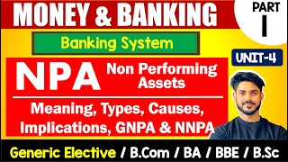 NPA Non Performing Assets Types Causes Implications  MONEY amp BANKING GE Bcom BA DU SOL [upl. by Nellak11]