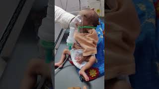 premature baby 🍼 nebulization time cutebaby how to nebulize 7month old baby [upl. by Artinahs]