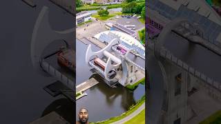 The Falkirk Wheel turning in just 4 minutes real time to link 2 canals😊 falkirk scotland drone [upl. by Eeb]