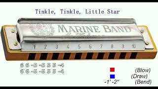 Tinkle Tinkle Little Star Diatonic harmonica lesson  tabs [upl. by Corena]