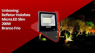 Refletor Holofote Micro LED Slim 200W Branco Frio [upl. by Ardnael]