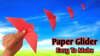 Paper glider  How to make paper glider  Paper glider plane easy [upl. by Gavette]