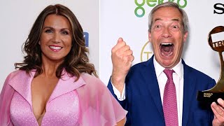 Nigel Farage beat Times Radios Eamonn Holmes Susanna Reid to win the News Presenter award [upl. by Adnahc148]