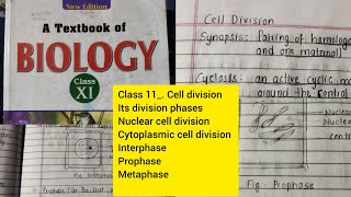 Class 11  Biology  Cell division Interphase and its sub phase Prophase and Metaphase  tricks [upl. by Booma279]