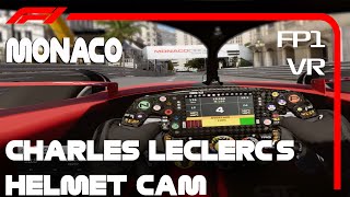 Charles Leclerc Onboard Cam GRAND PRIX DE MONACO FP1 VR F123 [upl. by Juditha]