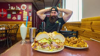 YOU ONLY GET 30 MINUTES TO FINISH THIS GIANT DELI SANDWICH CHALLENGE IN MICHIGAN  BeardMeatsFood [upl. by Adnarram]