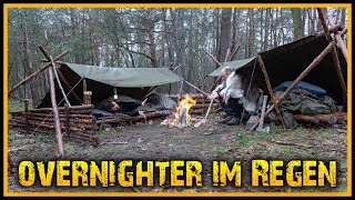 Übernachtung im Dauerregen  Uriges Biwak im Wald  Bushcraft Survival Outdoor [upl. by Luigi289]