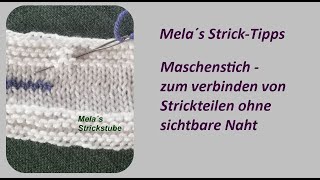 Maschenstich für glatt rechts  verbinden von Strickteilen ohne sichtbare Naht [upl. by Ettenhoj478]