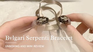 UNBOXING and MINI REVIEW BVLGARI Serpenti Forever Leather Bracelet  BULGARI BRACELET [upl. by Trumann]