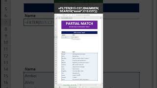 How to Filter Data in Excel with Partial Text Match Using the Filter Function howto exceltutorial [upl. by Aeriel]