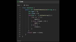 921 Minimum Add to Make Parentheses Valid [upl. by Loram]