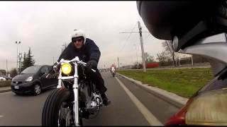 97 HarleyDavidson Sportster XLH 883 cafe racer in the street [upl. by Arela]