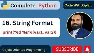 16 String Format in Python in Hindi [upl. by Adnih692]