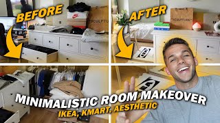 Minimalistic Room Makeover Deep Clean  Redecorate IKEA Virgil Kmart Aesthetic [upl. by Rolan]