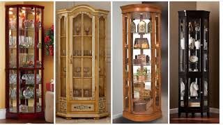 50 Modern corner display cabinet designs  wooden glassmade corner showcase design ideas [upl. by Bass174]