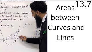 Edexcel AS Level Maths 137 Areas between Curves and Lines Integration [upl. by Ibrek]