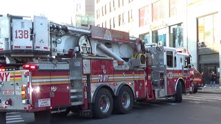 FDNY Tower Ladder 138 taking up from a track fire [upl. by Ahsenit]