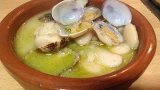 Recetas faciles de cocina de alubias con almejasrecetas originales [upl. by Neitsirhc]