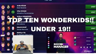 BEST WONDERKIDS SM24 TOP TEN WONDERKIDS UNDER 19 AWARDS FIFPRO SOCCER MANAGER 2024 [upl. by Dorrehs]