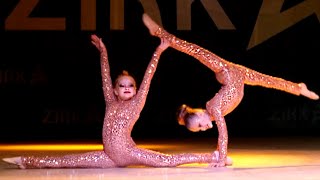 Two small artists perform in a duet on the stage of the Talent Show Zirka [upl. by Staten490]