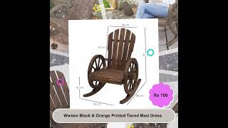 Wooden Adirondack Rocking Chair Reclining Armchair Outdoor Garden Furniture Patio Porch Rocker [upl. by Dnalloh795]